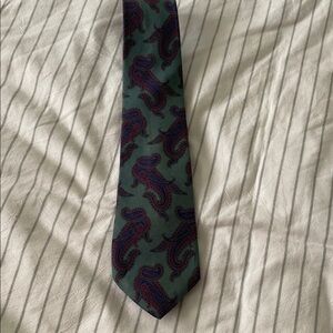 Park Lane Paisley Tie in Teal and Burgundy